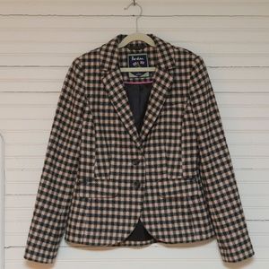 Boden British Tweed by Moon Plaid Check Wool Blazer